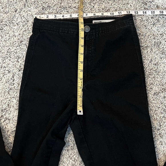 ASOS High Rise Skinny Jeans Pants Solid Black Distressed Size 26 Waist Stretchy - Picture 5 of 10